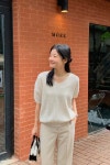 리브로 드롭 브이니트 PLUS핏 빅사이즈여성쇼핑몰 로로텐