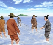 사람의 힘으로 그물을 오므려 잡는 후릿그물<경제성장의 밑거름, 한국의 어업<지역N문화 테마 사람의 힘으로 그물을 오므려 잡는 후릿그물