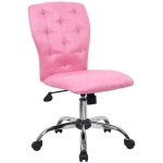 Scranton & Co Contemporary Faux Leather Tufted Office Swivel Chair in Pink | Best Buy Canada
