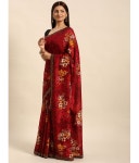 꾸인호아 | Aishwarya Chiffon Printed Saree With Blouse Piece - Maroon ( Pack of 1 ) - Buy Aishwarya Chiffon Printed Saree With Blouse Piece...