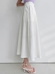 온데일리 심플 스판 뒷 밴딩 A라인 플레어 롱 스커트(3color)