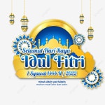 Selamat Hari Raya Idul Fitri 1444 H Tahun 2023 Mohon Maaf Lahir Dan Batin, 이둘 피트리 2023, 유카판 이둘 피트리 2023, 카르투...