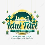 2023-0205-1444 | Eid 카드 2023 With Text Happy Eid Al Fitr 1 Syawal 1444 H, 이드 알 피트르 1444시간, 이드 알 피트르 2023, Eid Al Fitr 2023 명언 PNG...