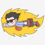 소년 슈퍼 파워 플라잉 사무실에 가다, 삽화, 에, 일 PNG, 일러스트 및 벡터 에 대한 무료 다운로드 - Pngtree