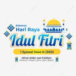 2023-0205-1447 | Eid 카드 2023 With Text Happy Eid Al Fitr 1 Syawal 1444 H 벡터, 이드 알 피트르 2023, 이드 2023, 이드 알 피트르 1444시간 PNG...