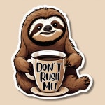 커리퍼쉬(COFFEE RUSH) | Don't Rush Me Cute Sloth with Coffee Waterproof Sticker | Zazzle Don't Rush Me Cute Sloth with Coffee Waterproof Sticker | Zazzle