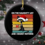 Grumpy Cat on the Naughty List Christmas Tree Ceramic Ornament | Zazzle