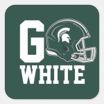 에스제이드림즈 | MSU Go White Square Sticker | Zazzle