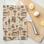 Vintage Pyrex Pattern - Early American Cat (Brown) Kitchen Towel | Zazzle