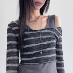 LOWEAR : 로웨어 | - top : ballet off shoulder hood tee - bottom : cozy frill skirt - acc : black stud bohemian strap belt...