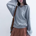 LOWEAR : 로웨어 | - top : side eyelet over mtm - bottom : solid pocket cotton maxi pants - shoes : classic round suede loafer...