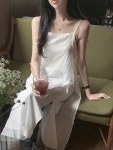 세컨드세컨 마일 새틴 슬립 롱 원피스