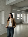 웨어니드 뮤즈 라운드 스웨이드 트러커 자켓