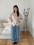 마이핏스튜디오PTEMS부천신 | 마벨스튜디오 SNTA 러브마이산타 핀턱 레이스 블라우스 라운드넥 루즈핏 블라우스(3color)