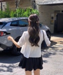 에치와이사천점 | 에치와오 리터 루미 핀턱 블라우스 1c 여름 반팔 레이스