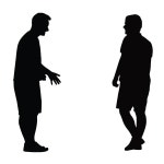 두남자의상경 | 서서 서로 이야기하는 두 남자의 검은 실루엣 스톡 벡터 - ©Dr.Art 46604937 서서 서로 이야기하는 두 남자의 검은 실루엣