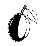 A Simple Line Drawing Of A Single Plum With Leaf 59906001 Vector Art at Vecteezy Download A Simple Line Drawing Of A Single Plum...