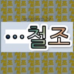 국어사전에서 🌾"철조"로 끝나는 단어는 5개