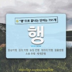 국어사전에서 🌾"행"으로 끝나는 단어는 791개