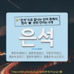 은과석 | 국어사전에서 🌾"은석"으로 끝나는 단어 중에서, 한자 '銀 (은 은)' 관련 단어는 6개