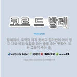 🌟코르 드 발레: 발레에서, 주역이 되지 못하고 한꺼번에 여러 명이 나와 배경 역할을 하는 춤을 추는 무용... - 표준국어대사전