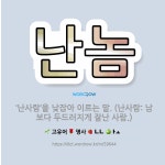 🌟난놈: ‘난사람’을 낮잡아 이르는 말. (난사람: 남보다 두드러지게 잘난 사람.) - 표준국어대사전