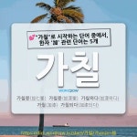 국어사전에서 💕"가칠"로 시작하는 단어 중에서, 한자 '加 (더할 가)' 관련 단어는 5개
