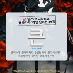 국어사전에서 💕"큰"으로 시작하고, 끝 글자가 '리'인 단어는 39개