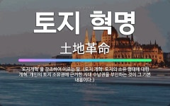🌟토지 혁명: ‘토지개혁’을 강조하여 이르는 말. (토지 개혁: 토지의 소유 형태에 대한 개혁. 개인의 토... - 표준국어대사전