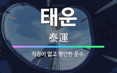 태윤테크 | 🌟태운: 걱정이 없고 평안한 운수. - 표준국어대사전