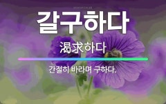 🌟갈구하다: 간절히 바라며 구하다. - 표준국어대사전