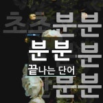 분분으로 끝나는 단어는? 3개