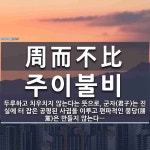 아랑주이불여기愛애 | 周而不比(주이불비)의 뜻과 관련 한자어