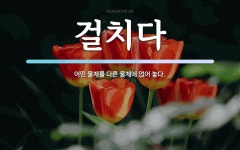걸치다 뜻: 어떤 물체를 다른 물체에 얹어 놓다.