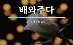 배와주다 뜻: ‘가르치다’의 방언