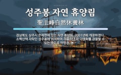 성주봉자연휴양림자판기 | 성주봉 자연 휴양림 뜻: 경상북도 상주시 은척면에 있는 자연 휴양림. 2001년에 개장하였다. 소백산맥 자락인 성주