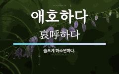 애호하다 뜻: 슬프게 하소연하다.
