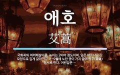 애호 뜻: 국화과의 여러해살이풀. 높이는 2미터 정도이며, 잎은 마주나고 깃 모양으로 깊게 갈라진다.