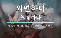 외면하다 뜻: 어떤 사상이나 이론, 현실, 사실, 진리 따위를 인정하지 않고 도외시하다.