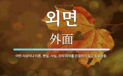 외면 뜻: 어떤 사상이나 이론, 현실, 사실, 진리 따위를 인정하지 않고 도외시함.