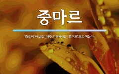 중마르 뜻: ‘중도리’의 방언. 제주 지역에서는 ‘중\ue560르’로도 적는다.