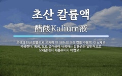 초산 칼륨액 뜻: 초산과 탄산 칼륨으로 조제한 약 38%의 초산 칼륨 수용액. 이뇨제로 사용한다. 통풍, 요
