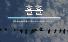 홀홀 뜻: 묽은 죽이나 더운물 따위를 조금씩 자꾸 들이마시는 모양.