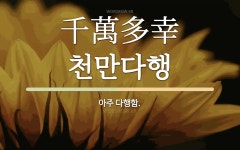 한자: 千萬多幸 (천만다행)