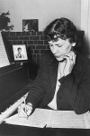 Louise Talma composing in her studio at the MacDowell Colony, Petersborough, N.H. | Library of Congress Louise Talma composing...
