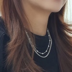 투썬주얼리 Silver 925 투 이태리체인 목걸이