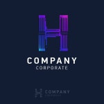 H Company Logo Design With Visiting Card Vector 로열티 무료... Image 111262964 H company logo design with visiting card vector