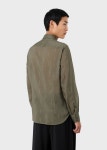 Lyocell shirt with all-over Armani Sustainability Values logo lettering | EMPORIO ARMANI Man