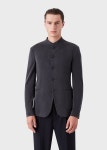 Single-breasted jacket in stretch cupro jersey | GIORGIO ARMANI Man