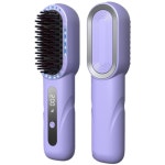 반헤따헤어 | Mini Hair Straightener Portable Rechargeable Negative Ion Straightening Hair Comb Brush-Black | BIG W
